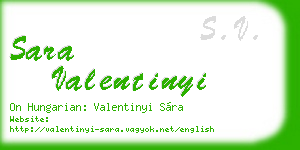 sara valentinyi business card