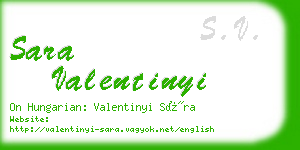 sara valentinyi business card